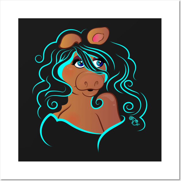 Electric Diva - Teal Wall Art by Toni Tees